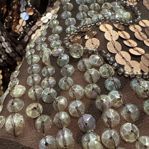 ASOS Sequin Dress in Black and Gold - Picture 10 of 16